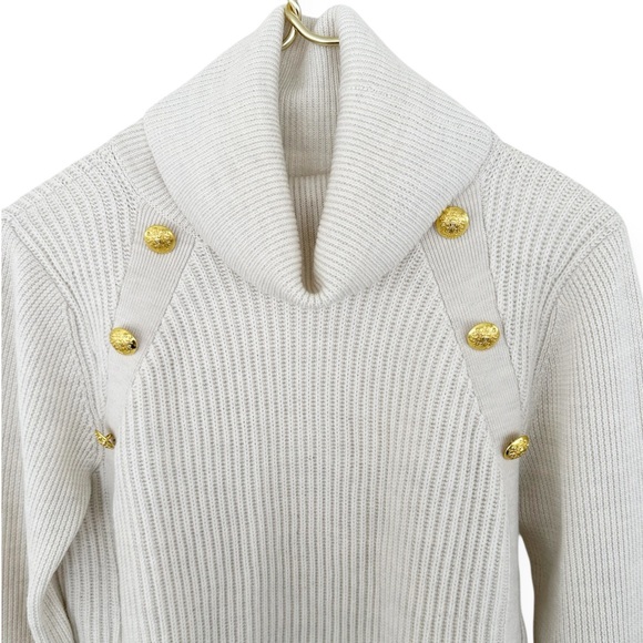 Veronica Beard • Pearson Button Detail Merino
Wool Sweater - Picture 3 of 10